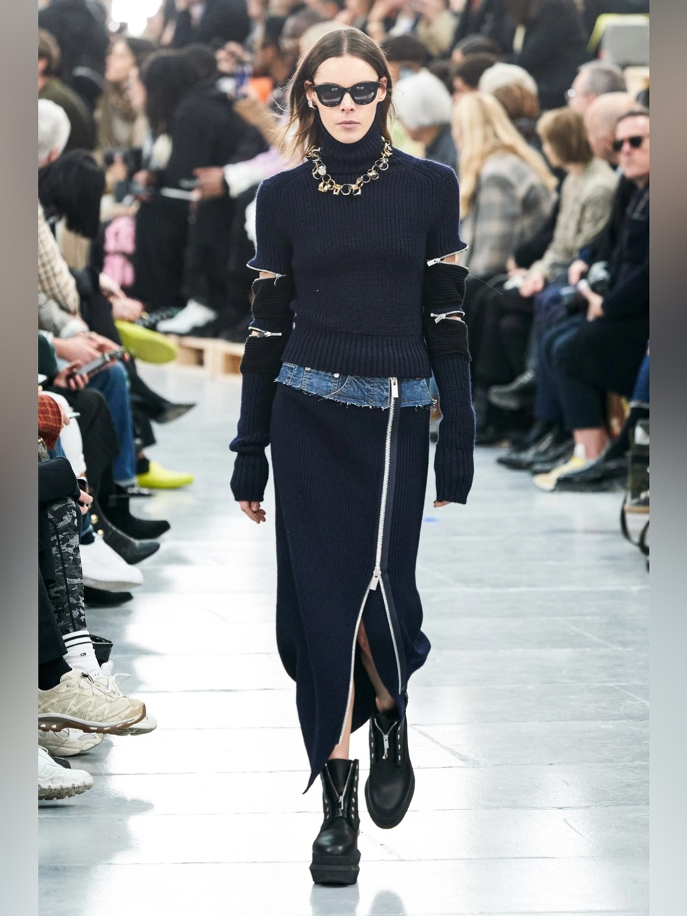 SACAI Zippered Sleeve Sweater